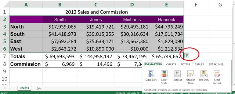 quick analysis tool excel on mac